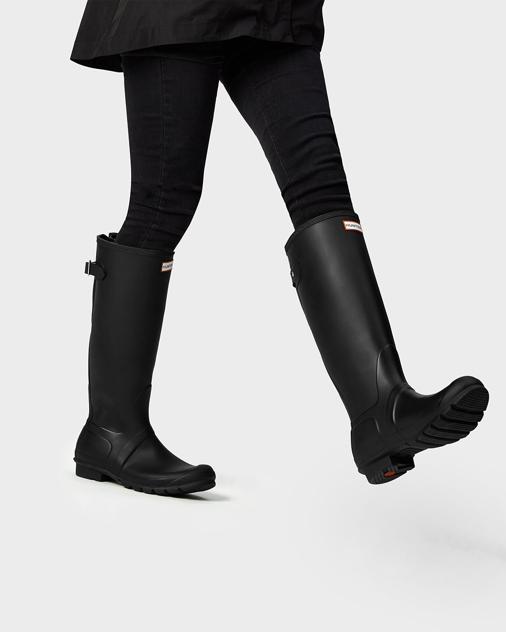 Womens Hunter Original Back Adjustable - Tall Rain Boots Black - 4036-KQUTE